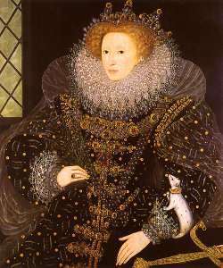 Ritratto di Elisabetta I d'Inghilterra attribuito a William Segar. Immagine in pubblico dominio, fonte Wikimedia commons