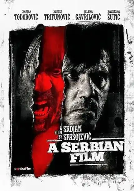 Locandina di A Serbian Film - Immagine utilizzata per uso di critica o di discussione ex articolo 70 comma 1 della legge 22 aprile 1941 n. 633, fonte Internet