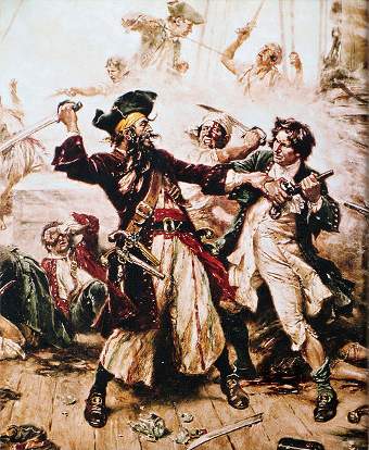 Il duello tra Barbanera e Maynard - Immagine in pubblico dominio, fonte Wikimedia Commons