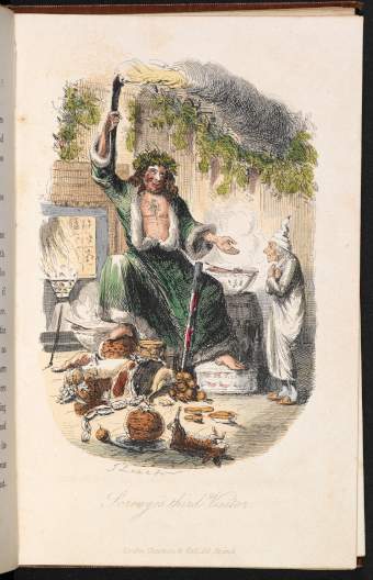 Illustrazione originale di John Leech per la prima edizione di "A Cristmas Carol" - Immagine in pubbico dominio.