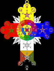 Croce dell'ordine ermetico dell'Alba Dorata, immagine in pubblico dominio, fonte Wikimedia Commons, utente Fuzzypeg
