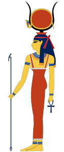 La dea egizia Hathor - Immagine licenziata sotto Creative Commons Attribuzione-Condividi allo stesso modo 3.0 Unported, 2.5 Generico, 2.0 Generico e 1.0 Generico, utente Jeff Dahl, fonte Wikimedia Commons