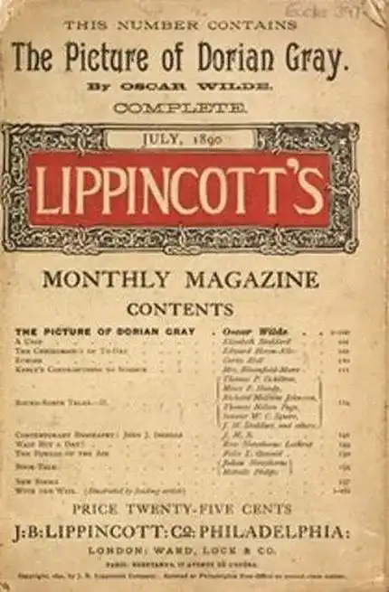 La prima "scandalosa" edizione de "Il ritratto di Dorian Gray" - Immagine utilizzata per uso di critica o di discussione ex articolo 70 comma 1 della legge 22 aprile 1941 n. 633, fonte Internet