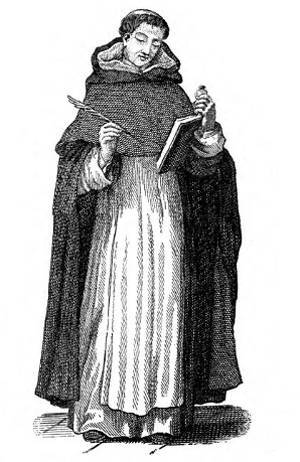 Frate domenicano medievale - Immagine in pubblico dominio, fonte Wikimedia Commons, utente Billreid