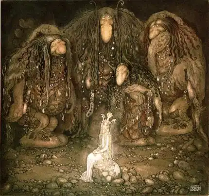 I troll nordici in un disegno di John Bauer - Immagine in pubblico dominio, fonte Wikimedia Commons, utente Hohum