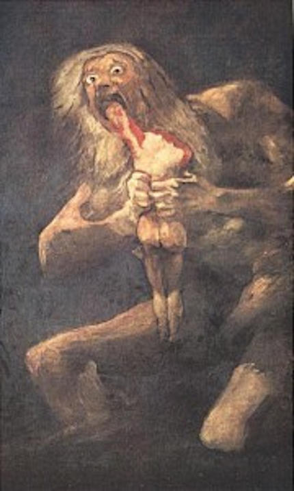 Crono divora uno dei suoi figlio - Dipinto di Goya - Immagine in pubblico dominio, fonte Wikipedia Crono divora uno dei suoi figlio - Dipinto di Goya - Immagine in pubblico dominio, fonte Wikipedia
