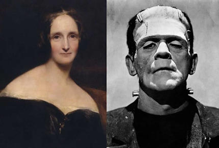 Mary Shelley e la sua Creatura intelligente, il mostro di Frankenstein - Immagine utilizzata per uso di critica o di discussione ex articolo 70 comma 1 della legge 22 aprile 1941 n. 633, fonte Internet