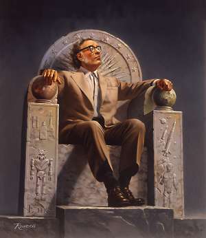 Isaac Asimov - Immagine rilasciata sotto licenza GNU Free Documentation License, Version 1.2, autore Rowena Morrill, fonte Wikimedia Commons