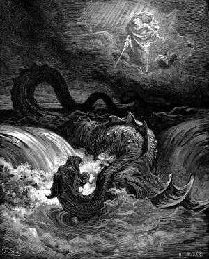 Il Leviathan annichilito da Dio, opera di Gustave Doré - Immagine in pubblico dominio, fonte Wikimedia Commons