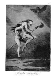Rappresentazione di una strega ne La linda maestra di Francisco Goya - immagine in pubblico dominio, fonte Wikipedia