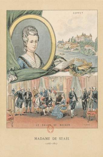 Ritratto di Madame de Staël in "Les Françaises illustres" di Madame Gustave Demoulin - Bibliothèque nationale de France, immagine senza copyright.