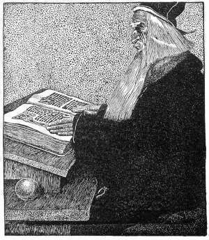 Mago Merlino, immagine rilasciata in pubblico dominio, fonte Wikimedia Commons, autore Howard Pyle