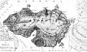 Mappa dell'isola di Atlantide realizzata da Patroclus Kampanakis - Immagine in pubblico dominio, fonte Wikipedia