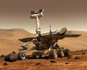 Rappresentazione artistica dei due Mars Exploration Rover, Spirit e Opportunity - Immagine NASA in pubblico dominio