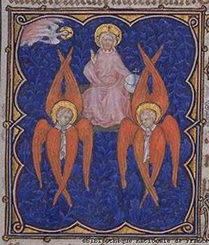 Serafini rappresentati nel manoscritto medievale del XIV secolo "Petites Heures de Jean de Berry" - immagine in pubblico dominio, fonte Wikimedia Commons, utente Svajcr