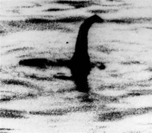 Nessie, il mostro di Loch Ness, nella famosa "fotografia del chirurgo" - immagine utilizzata in fair use.