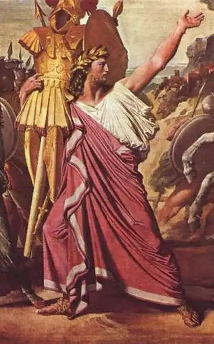 Romolo nella visione a metà tra scaltro politico ed eroe epico immaginata da Jean Auguste Dominique Ingres, immagine in pubblico dominio, fonte Wikimedia Commons, utente Richard75