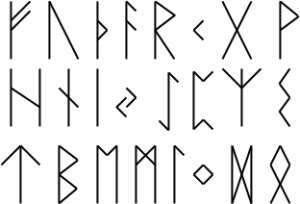 Le rune dell'alfabeto Futhark antico - Immagine rialsciata sotto licenza  Creative Commons Attribution-Share Alike 3.0 Unported, utente Dbachmann, fonte Wikimedia Commons
