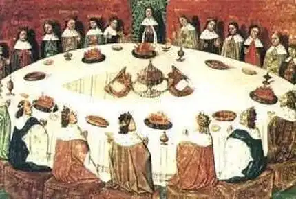 La Tavola Rotonda di Re Artù come trasposizione anglosassone della tavola dell'Ultima Cena realizzata da Giuseppe di Arimatea  - Immagine in pubblico dominio, fonte Wikipedia