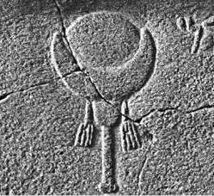 Simbolo egizio del dio Baal, con sole o luna nascente - Immagine in pubblico dominio, fonte Wikimedia Commons