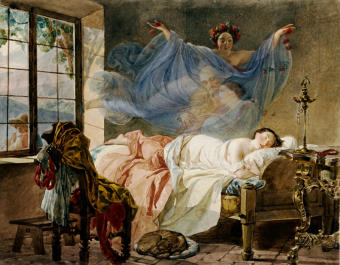 Sogno di una ragazza prima dell'alba - Immagine in pubblico dominio, fonte Wikimedia Commons, utente Shakko