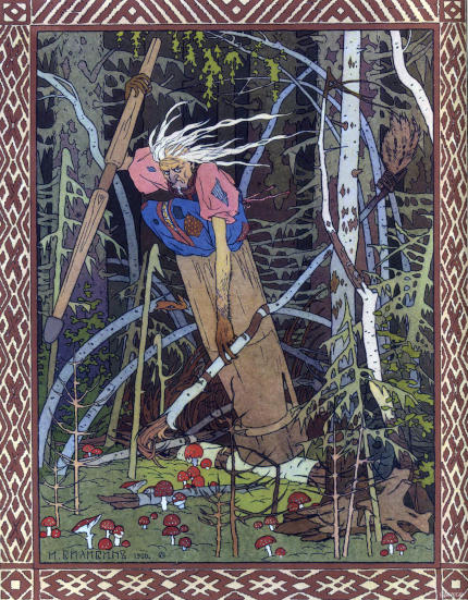 Baba Yaga della tradizione slava - Immagine in pubblico dominio, fonte Wikimedia Commons, utente Chiswick Chap Baba Yaga della tradizione slava - Immagine in pubblico dominio, fonte Wikimedia Commons, utente Chiswick Chap