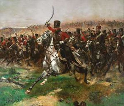 Ussari francesi armati di sciabola alla carica durante la battaglia di Friedland, immagine rilasciata in pubblico dominio, fonte Wikipedia, utente DcoetzeeBot Ussari francesi armati di sciabola alla carica durante la battaglia di Friedland, immagine rilasciata in pubblico dominio, fonte Wikipedia, utente DcoetzeeBot