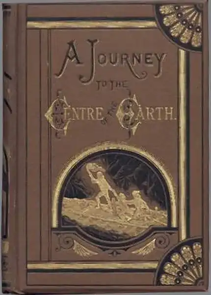 Copertina di una traduzione inglese di "Viaggio al centro della Terra" - Immagine in pubblico dominio, fonte Wikimedia Commons, utente John Vandenberg
